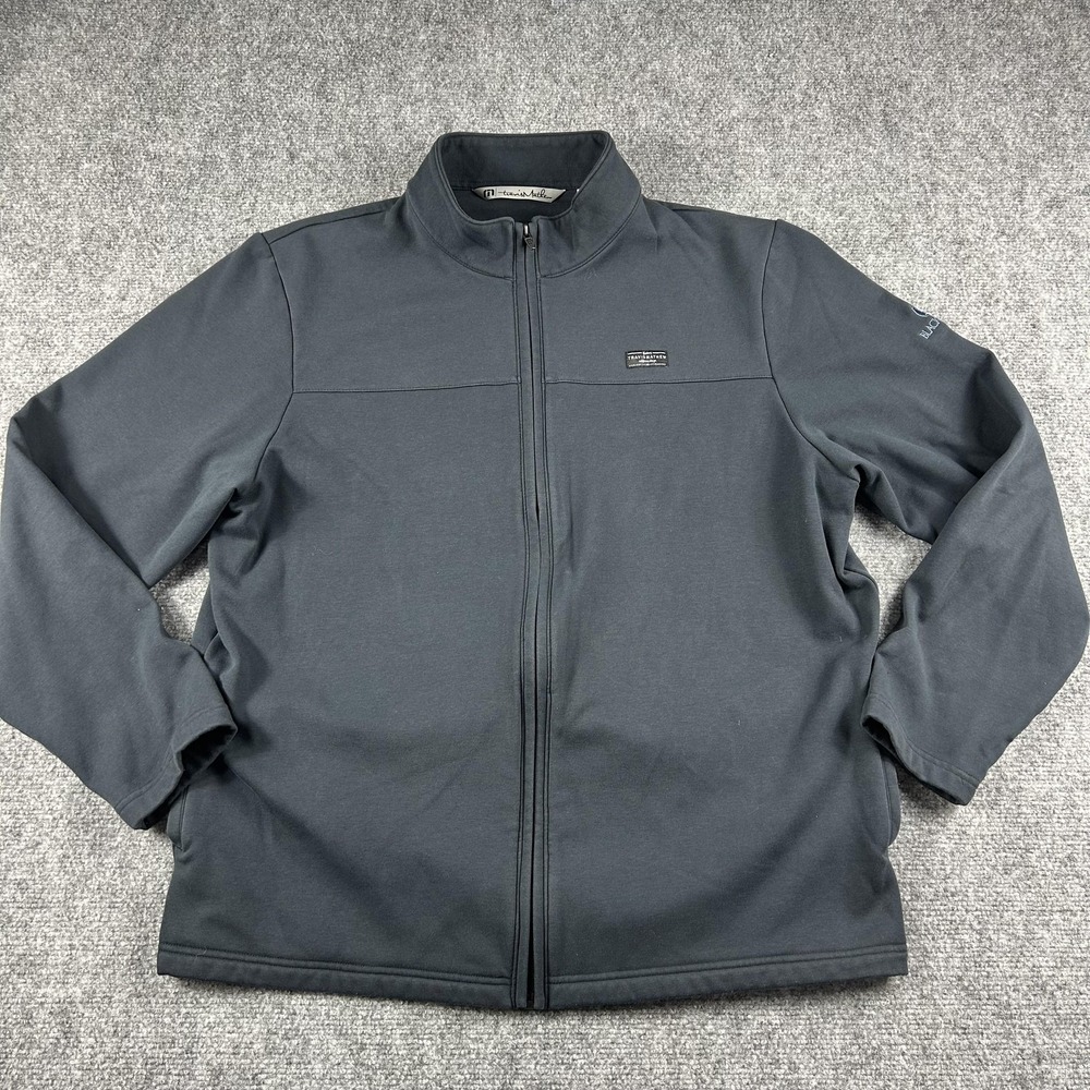 TravisMathew Jacket Mens XL Blue Full Zip Softshell‎ Fleece Lined Golf Athletic